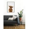 imageKate and Laurel Sylvie Animal Studio Highland Framed Canvas Wall Art by Amy Peterson Art Studio 18x24 Natural Whimsical Fun Animal Farmhouse Art for WallGray