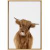 imageKate and Laurel Sylvie Animal Studio Highland Framed Canvas Wall Art by Amy Peterson Art Studio 18x24 Natural Whimsical Fun Animal Farmhouse Art for WallNatural