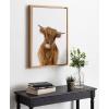 imageKate and Laurel Sylvie Animal Studio Highland Framed Canvas Wall Art by Amy Peterson Art Studio 18x24 Natural Whimsical Fun Animal Farmhouse Art for WallNatural