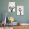 imageKate and Laurel Sylvie Baby Giraffe and Elephant Framed Canvas Wall Art Set by Simon Te of Tai Prints 2 piece 18x24 Natural Modern Nature Animals Art for Wall Home DecorNatural