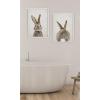 imageKate and Laurel Sylvie Beaded Bunny Portrait on Linen and Bunny Tail on Linen Vintage Framed Canvas Wall Art Set by Amy Peterson 2 Piece Set 18x24 White Cute Animal Art Set for WallWhite
