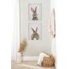imageKate and Laurel Sylvie Beaded Bunny Portrait on Linen and Bunny Tail on Linen Vintage Framed Canvas Wall Art Set by Amy Peterson 2 Piece Set 18x24 White Cute Animal Art Set for WallWhite