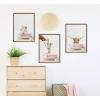 imageKate and Laurel Sylvie Beaded Mother and Baby Giraffe in Cottage Rose Bath Vintage Framed Canvas Wall Art by Amy Peterson 18x24 Gold Modern Cute Animal Bathtub Art for Wall