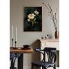 imageKate and Laurel Sylvie Beaded White Zinnia Vintage Framed Canvas Wall Art by Annie Quigley 18x24 Gold Soft Flower Painting Art for Wall