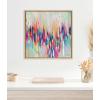 imageKate and Laurel Sylvie Brushstroke 154 Framed Canvas Wall Art by EttaVee 22x22 White Modern Abstract Colorful Fun Art for WallBright Gold