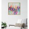 imageKate and Laurel Sylvie Brushstroke 154 Framed Canvas Wall Art by EttaVee 22x22 White Modern Abstract Colorful Fun Art for WallBright Gold