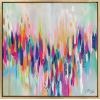 imageKate and Laurel Sylvie Brushstroke 154 Framed Canvas Wall Art by EttaVee 22x22 White Modern Abstract Colorful Fun Art for WallGold
