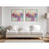 imageKate and Laurel Sylvie Brushstroke 154 Framed Canvas Wall Art by EttaVee 22x22 White Modern Abstract Colorful Fun Art for WallGold