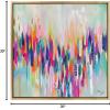 imageKate and Laurel Sylvie Brushstroke 154 Framed Canvas Wall Art by EttaVee 22x22 White Modern Abstract Colorful Fun Art for WallGold