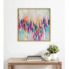 imageKate and Laurel Sylvie Brushstroke 154 Framed Canvas Wall Art by EttaVee 22x22 White Modern Abstract Colorful Fun Art for WallNatural