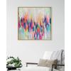 imageKate and Laurel Sylvie Brushstroke 154 Framed Canvas Wall Art by EttaVee 22x22 White Modern Abstract Colorful Fun Art for WallNatural
