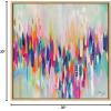 imageKate and Laurel Sylvie Brushstroke 154 Framed Canvas Wall Art by EttaVee 22x22 White Modern Abstract Colorful Fun Art for WallNatural