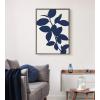 imageKate and Laurel Sylvie Classic Blue Botanical Framed on a Linen Textured Canvas Wall Art 23x33 Gray Chic Plant Art for Wall