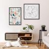 imageKate and Laurel Sylvie Dancing Circles Black and Soft White Framed Canvas Wall Art by Teju Reval of SnazzyHues 30x30 Black Neutral Abstract Art Wall DcorBlack