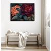 imageKate and Laurel Sylvie Dark Academia Floral in Rich Jewel Tones Framed Canvas Wall Art by The Creative Bunch Studio 315x415 Bright Gold Modern Colorful Flower Art for WallBlack