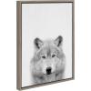 imageKate and Laurel Sylvie Deer Wolf Bear European and Cervus Elaphus The Red Deer Black and White Framed Canvas Wall Art Set by Simon Te of Tai Prints 4 Piece Set Gray Animal Portrait Art