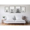 imageKate and Laurel Sylvie Deer Wolf Bear European and Cervus Elaphus The Red Deer Black and White Framed Canvas Wall Art Set by Simon Te of Tai Prints 4 Piece Set Gray Animal Portrait Art