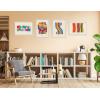 imageKate and Laurel Sylvie Embrace The Excess Framed Canvas Wall Art by Amber Vittoria 18x24 Natural Modern Abstract Colorful Geometric Art for Wall DecorWhite