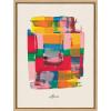 imageKate and Laurel Sylvie Embrace The Excess Framed Canvas Wall Art by Amber Vittoria 18x24 Natural Modern Abstract Colorful Geometric Art for Wall DecorNatural