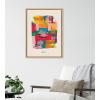 imageKate and Laurel Sylvie Embrace The Excess Framed Canvas Wall Art by Amber Vittoria 18x24 Natural Modern Abstract Colorful Geometric Art for Wall DecorNatural