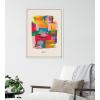 imageKate and Laurel Sylvie Embrace The Excess Framed Canvas Wall Art by Amber Vittoria 18x24 Natural Modern Abstract Colorful Geometric Art for Wall DecorWhite
