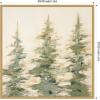imageKate and Laurel Sylvie Evergreen Trees Abstract Framed Canvas Wall Art by The Creative Bunch Studio 30 x 30 Natural Rustic Farmhouse Landscapes Nature Art for Wall Decor Living Room BedroomBright Gold