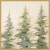 imageKate and Laurel Sylvie Evergreen Trees Abstract Framed Canvas Wall Art by The Creative Bunch Studio 30 x 30 Natural Rustic Farmhouse Landscapes Nature Art for Wall Decor Living Room BedroomBright Gold