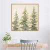 imageKate and Laurel Sylvie Evergreen Trees Abstract Framed Canvas Wall Art by The Creative Bunch Studio 30 x 30 Natural Rustic Farmhouse Landscapes Nature Art for Wall Decor Living Room BedroomBright Gold