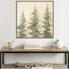 imageKate and Laurel Sylvie Evergreen Trees Abstract Framed Canvas Wall Art by The Creative Bunch Studio 30 x 30 Natural Rustic Farmhouse Landscapes Nature Art for Wall Decor Living Room BedroomBrown