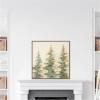 imageKate and Laurel Sylvie Evergreen Trees Abstract Framed Canvas Wall Art by The Creative Bunch Studio 30 x 30 Natural Rustic Farmhouse Landscapes Nature Art for Wall Decor Living Room BedroomBrown