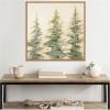 imageKate and Laurel Sylvie Evergreen Trees Abstract Framed Canvas Wall Art by The Creative Bunch Studio 30 x 30 Natural Rustic Farmhouse Landscapes Nature Art for Wall Decor Living Room BedroomNatural