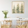 imageKate and Laurel Sylvie Evergreen Trees Abstract Framed Canvas Wall Art by The Creative Bunch Studio 30 x 30 Natural Rustic Farmhouse Landscapes Nature Art for Wall Decor Living Room BedroomBright Gold
