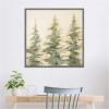 imageKate and Laurel Sylvie Evergreen Trees Abstract Framed Canvas Wall Art by The Creative Bunch Studio 30 x 30 Natural Rustic Farmhouse Landscapes Nature Art for Wall Decor Living Room BedroomGray
