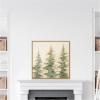imageKate and Laurel Sylvie Evergreen Trees Abstract Framed Canvas Wall Art by The Creative Bunch Studio 30 x 30 Natural Rustic Farmhouse Landscapes Nature Art for Wall Decor Living Room BedroomNatural
