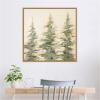 imageKate and Laurel Sylvie Evergreen Trees Abstract Framed Canvas Wall Art by The Creative Bunch Studio 30 x 30 Natural Rustic Farmhouse Landscapes Nature Art for Wall Decor Living Room BedroomNatural