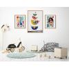 imageKate and Laurel Sylvie Family Tree 4 Birds Giraffe Love and Three Elephants Framed Canvas Wall Art Set by Rachel Lee of My Dream Wall 3 Piece Set Natural MidCentury Animal Art for Wall