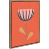 imageKate and Laurel Sylvie Flower in Orange Framed Canvas Wall Art by Apricot and Birch 18x24 Gold MidCentury Modern Floral Art for Wall
