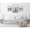 imageKate and Laurel Sylvie Herd of Highland Cows BW Left and Right and Highland Cow Mountain Landscape Framed Canvas Wall Art Set by The Creative Bunch Studio 3 Piece Set Gray Farm Animal Art