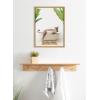 imageKate and Laurel Sylvie Leopard in Bali Bath Framed Canvas Wall Art by Amy Peterson Art Studio 18x24 Natural Cute Animal Bathtub Art for Wall