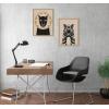 imageKate and Laurel Sylvie Lion Profile Neutral Linen and Tiger Profile Neutral Linen Framed Canvas Wall Art Set by Hannah Beisang 2 Piece 18x24 Dark Gray Modern Jungle Animal Portrait ArtNatural