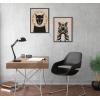 imageKate and Laurel Sylvie Lion Profile Neutral Linen and Tiger Profile Neutral Linen Framed Canvas Wall Art Set by Hannah Beisang 2 Piece 18x24 Dark Gray Modern Jungle Animal Portrait ArtGray