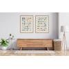 imageKate and Laurel Sylvie Meditation 1 and 2 Framed Canvas Wall Art Set by Kelly Knaga 2 Piece Set 28x38 Natural Modern Abstract Colorful Polka Dot Art Set for WallNatural
