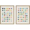 imageKate and Laurel Sylvie Meditation 1 and 2 Framed Canvas Wall Art Set by Kelly Knaga 2 Piece Set 28x38 Natural Modern Abstract Colorful Polka Dot Art Set for WallNatural