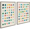 imageKate and Laurel Sylvie Meditation 1 and 2 Framed Canvas Wall Art Set by Kelly Knaga 2 Piece Set 28x38 Natural Modern Abstract Colorful Polka Dot Art Set for WallGrey