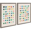 imageKate and Laurel Sylvie Meditation 1 and 2 Framed Canvas Wall Art Set by Kelly Knaga 2 Piece Set 28x38 Natural Modern Abstract Colorful Polka Dot Art Set for WallGrey