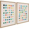 imageKate and Laurel Sylvie Meditation 1 and 2 Framed Canvas Wall Art Set by Kelly Knaga 2 Piece Set 28x38 Natural Modern Abstract Colorful Polka Dot Art Set for WallNatural