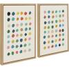 imageKate and Laurel Sylvie Meditation 1 and 2 Framed Canvas Wall Art Set by Kelly Knaga 2 Piece Set 28x38 Natural Modern Abstract Colorful Polka Dot Art Set for WallNatural