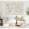 imageKate and Laurel Sylvie Meditation 1 and 2 Framed Canvas Wall Art Set by Kelly Knaga 2 Piece Set 28x38 Natural Modern Abstract Colorful Polka Dot Art Set for WallNatural