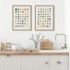imageKate and Laurel Sylvie Meditation 1 and 2 Framed Canvas Wall Art Set by Kelly Knaga 2 Piece Set 28x38 Natural Modern Abstract Colorful Polka Dot Art Set for WallNatural