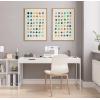 imageKate and Laurel Sylvie Meditation 1 and 2 Framed Canvas Wall Art Set by Kelly Knaga 2 Piece Set 28x38 Natural Modern Abstract Colorful Polka Dot Art Set for WallNatural